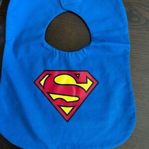 Superman Blue and Red Baby Bib